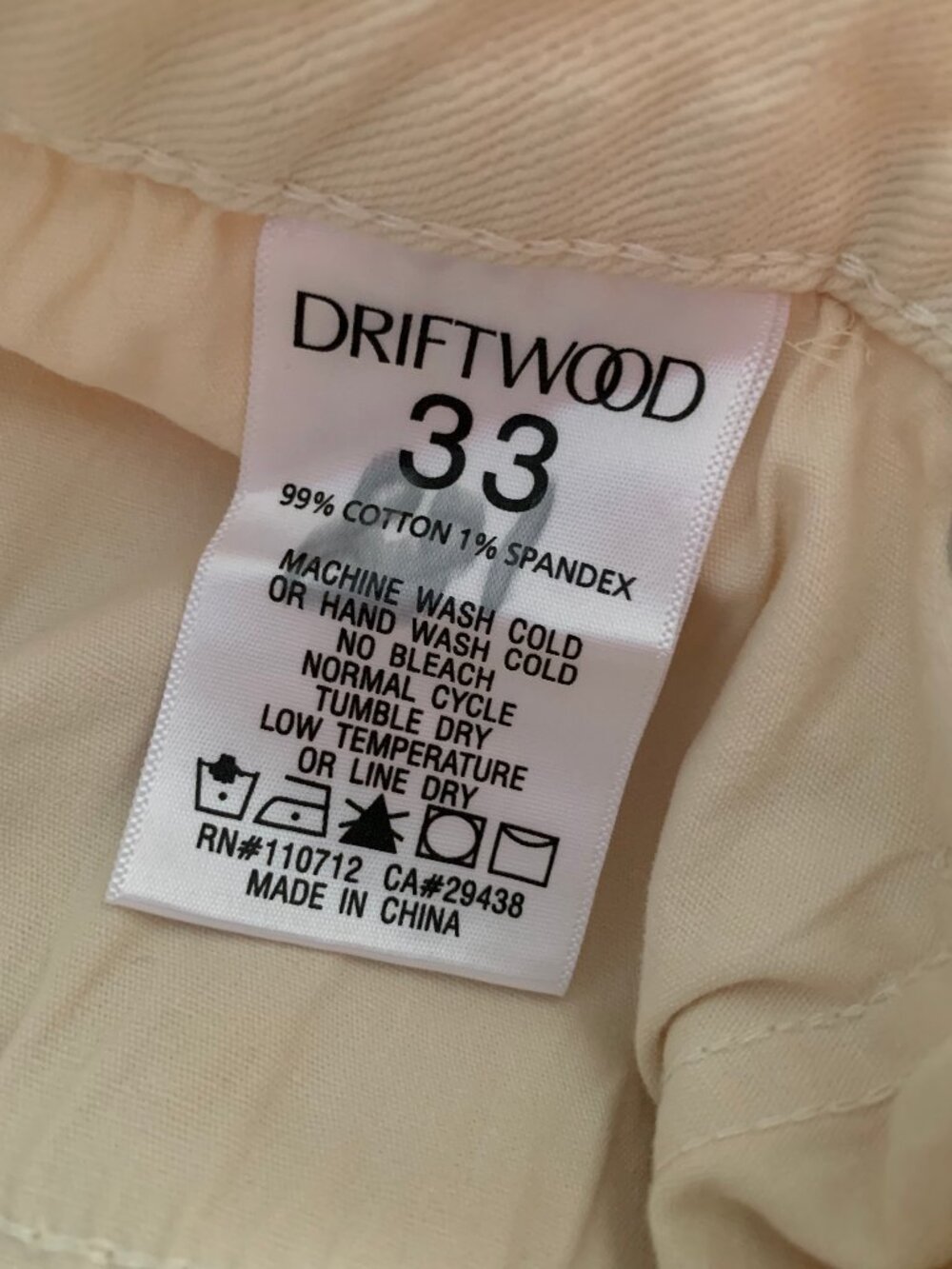 NWT Driftwood by Free People (Frankie) Cream colored embroidered jeans, size 33 - Picture 6 of 7